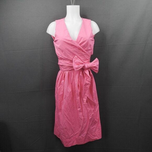J Crew Womens Dress 6 Pink Faux Wrap Tied Y2K Retro Classic Preppy Loud Luxury - Picture 1 of 16